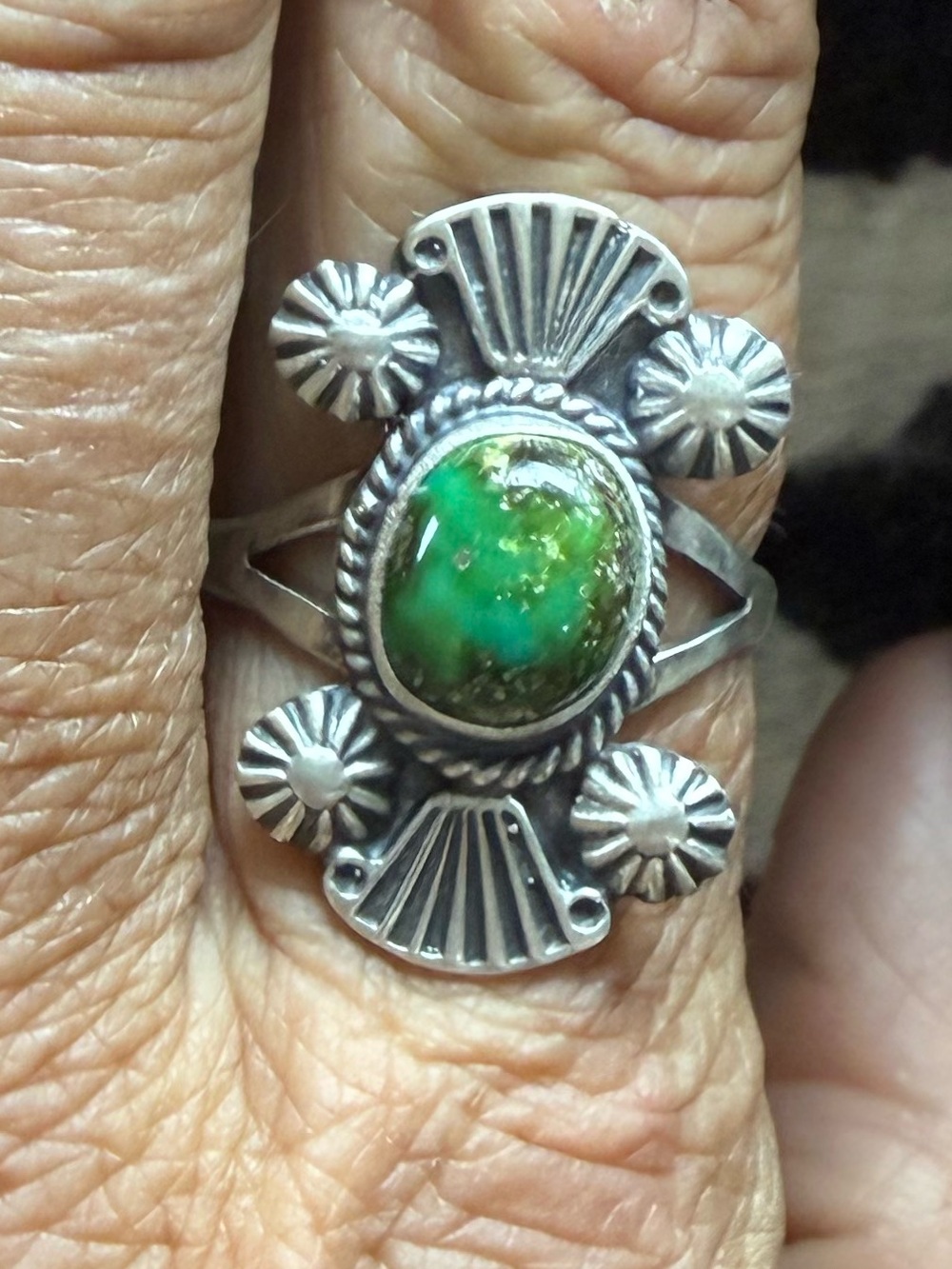 Sterling Silver Sonoran Gold Turquoise  Ring